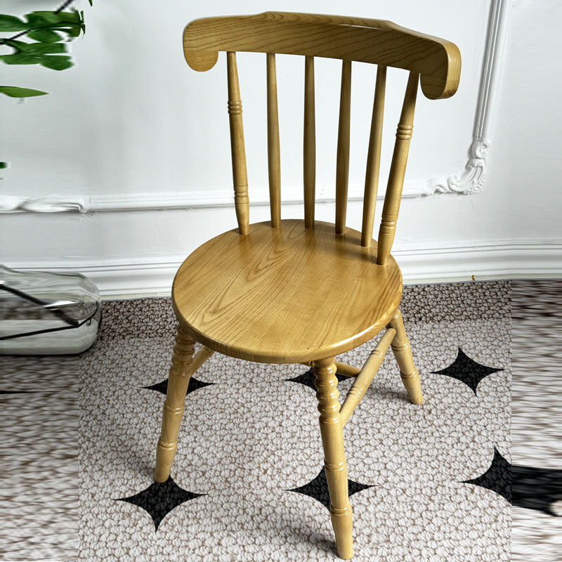 Solid Wood Windsor Dining Chair – Classic Spindle Back Farmhouse Kitchen Chair with Turned Legs